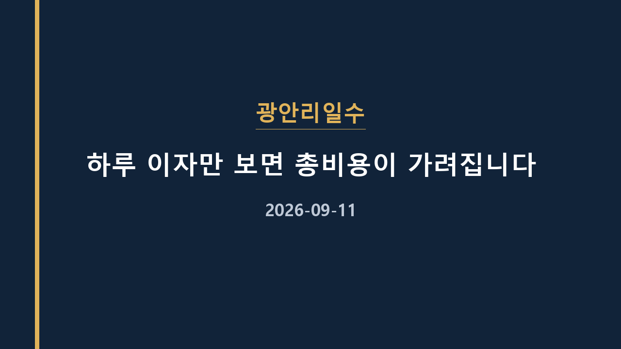 광안리일수 하루 이자만 보면 총비용이 가려집니다