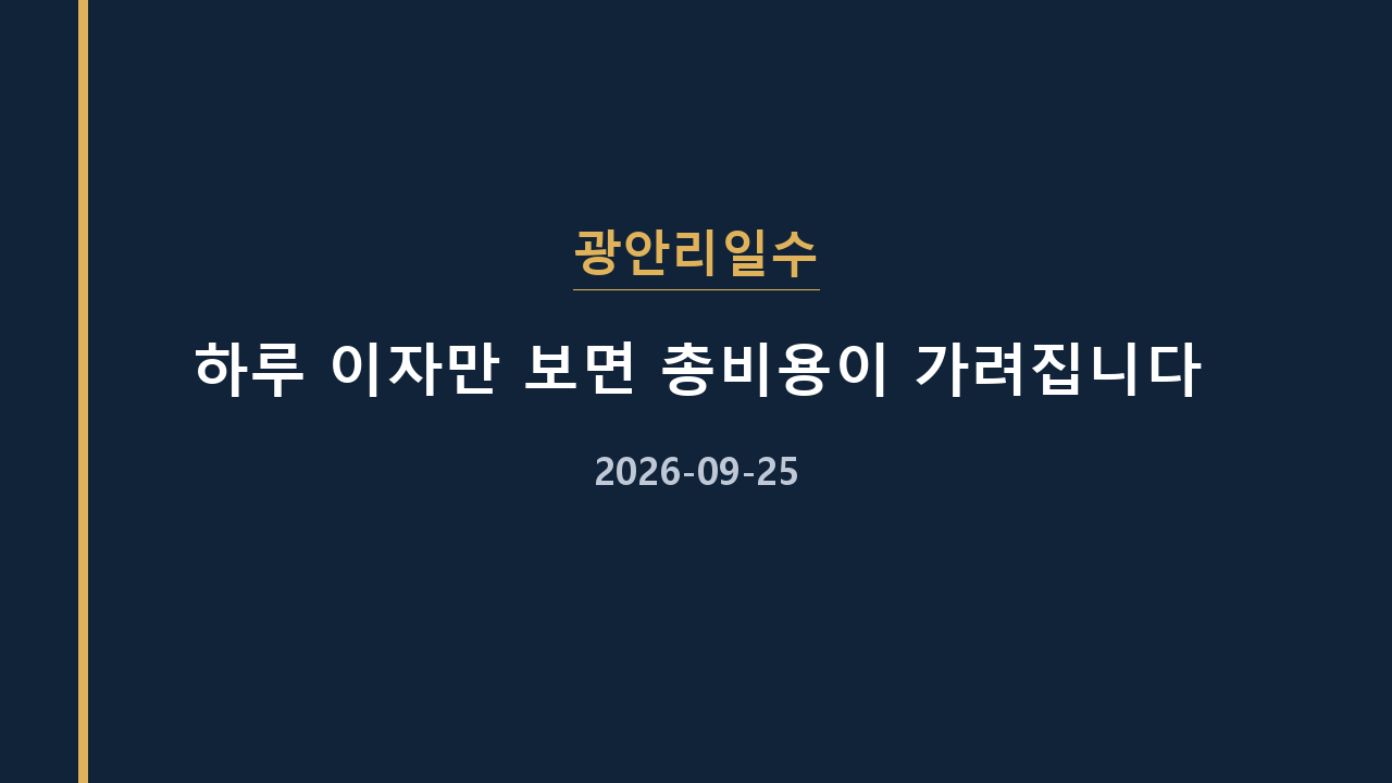 광안리일수 하루 이자만 보면 총비용이 가려집니다
